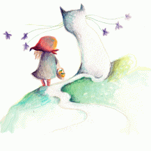 "Abuelita y el gato", illustration for the book "Abuelita", personal project- watercolor